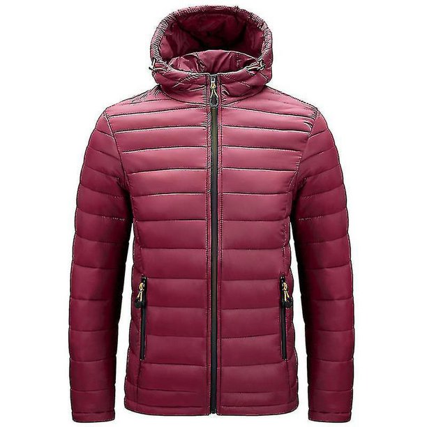 Chaqueta acolchada para hombre Chaqueta acolchada plegable resistente al agua con capucha y aislamiento ligero para exteriores