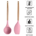 thumbnail image 3 of Utensilios de cocina del silicón de la cocina, sistema del utensilio de cocina de 2 piezas, utensilios de cocina de madera fáciles de limpiar, 3 of 5