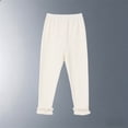 thumbnail image 2 of Girls Ruffle Leggings Stretchy Slim Fit Girls Elastic Wasist Leggings (White 5-6 Years), 2 of 3