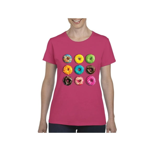 IWPF - Women's T-Shirt Short Sleeve - Love Food Donuts Doughnuts