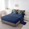 thumbnail image 5 of Feelyou Jungle Dino Twin Bedding Sets for Kids Boys Girls, Tropical Wildlife Bedding Comforter Set, Navy, Blue Reversible, 7 Pieces, 5 of 7