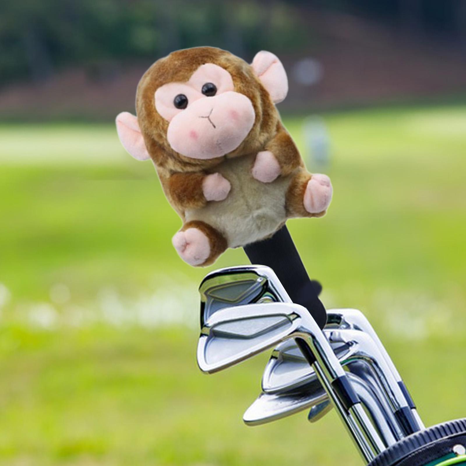 funtasica Golf Club Head Cover Animal Golf Club Headcover Adorable Funny Golf Head Cover Anti Scratch Protection Sleeve for Golfer Present Suitable for Tr Driver Monkey
