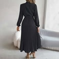 thumbnail image 5 of Women's Autumn And Winter Elegant Stand Collar Long Sleeve Waist Pleated Long Dress Dress Women Dresses Semi Formal Ladies Suit Two Piece Long Skirt Outfits for Women Bathing Suit Skirts Long Woman, 5 of 5