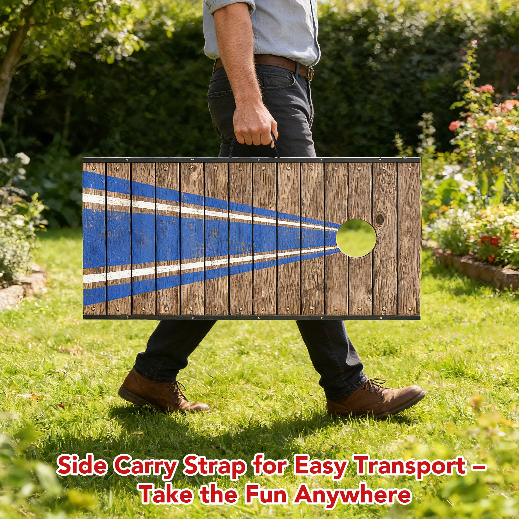 4x2 ft Wooden LED Cornhole Game Set, Portable Outdoor Cornhole Boards with 8 Bean Bags for Backyard Beach Camping Parties Family Games