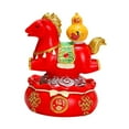 thumbnail image 3 of Figura de caballo en miniatura de resina, regalo de cumpleaños, artesanía, decoración del hogar Rojo Amarillo, 3 of 9