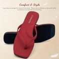 thumbnail image 3 of Womens Square Flip Flops, Patent Leather Flat Sandals with Memory Foam Insole, Non-Slip Lightweight Minimalist Open Toe Summer Vacation Dressy Beach Essentials Slippers, 3 of 7