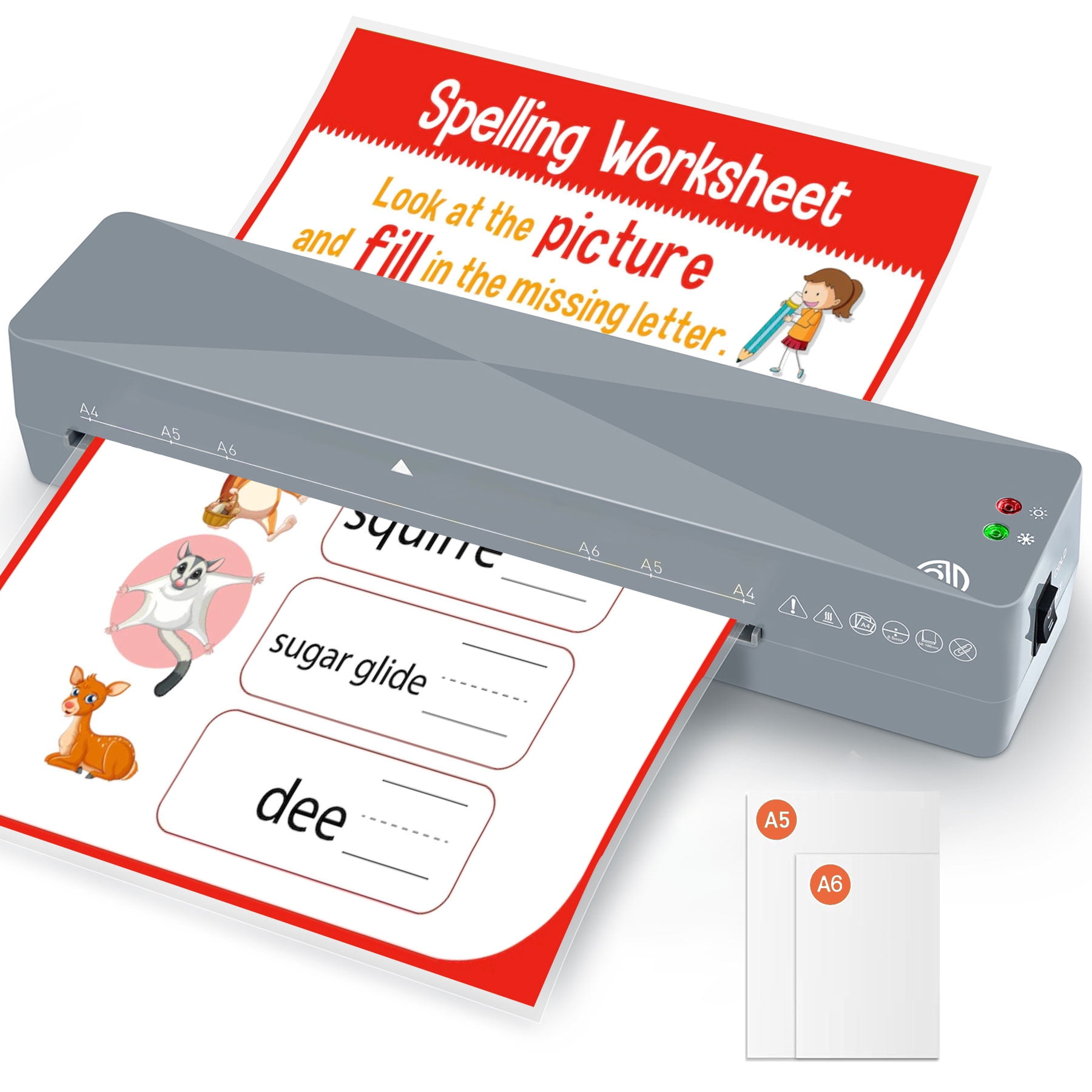 9 Inch A4 Laminator, Portable Hot & Cold Laminator with Thermal