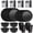 Black, variant on Innovative Life Tableware Set, 4-Person Set, Shatter-Resistant, Reusable, Ideal for Camping and Parties,White