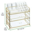 thumbnail image 6 of mDesign Plastic Cosmetic Storage Organizer Caddy, 16 Section - Soft Brass/Clear, 6 of 7