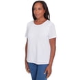 thumbnail image 3 of Alfred Dunner Womens Textured Chevron Lace Back Tee, 3 of 4