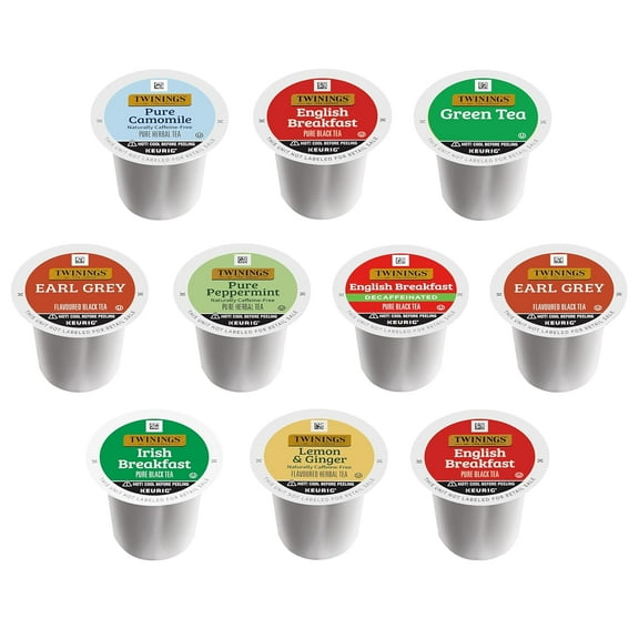 Twinings Tea K Cup Pod Sampler Variety Box (20 Count) 8 Flavors for Keurig Single Serve Brewers, Contains Black, Green, Herbal and Decaffeinated Teas for Tea Lovers