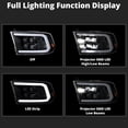 thumbnail image 2 of Spec-D Tuning Black Full LED Projector Headlights Compatible with 2009-2018 Dodge Ram 1500, 2500, 3500, 2019-2024 Ram 1500 Classic, Left + Right Pair Headlamp Assemblies, 2 of 6