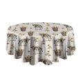 thumbnail image 5 of White Buffalo Pattern Round Tablecloth 60"x60",Wrinkle Wipeable Table Cloth for Kitchen Dining Room Picnic Patio Party, 5 of 6