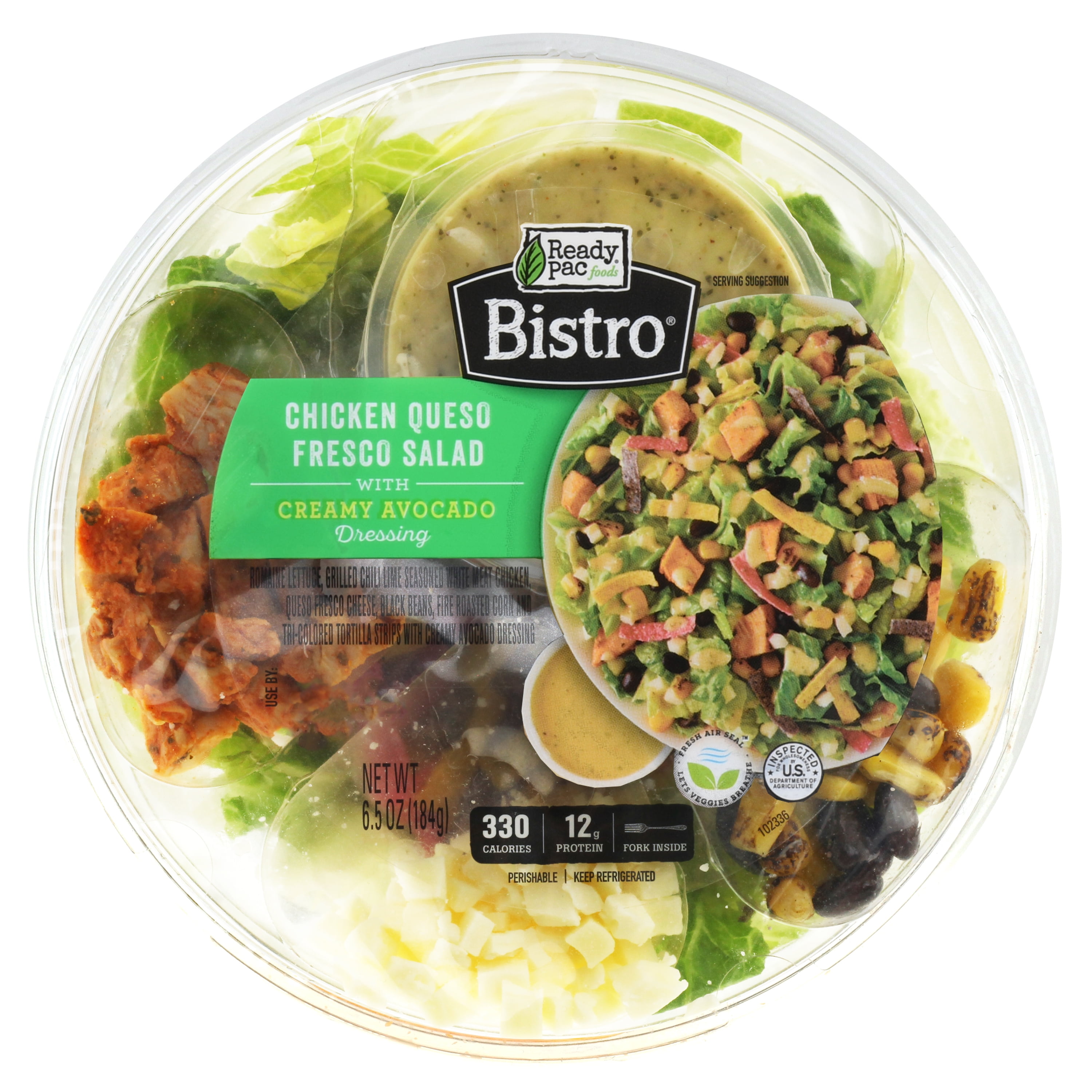 Ready Pac Foods Bistro Chicken Queso Fresco Salad with Creamy Avocado Dressing, 6.5 oz