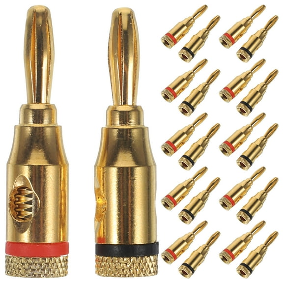 HEMOTON  12 Pairs Banana Plug Connector for Audio Aux Speaker