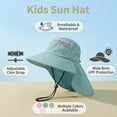 thumbnail image 6 of CAUYDY Size 3-9 Years Kids Sun Hats 1-5T Toddler Girls Bucket Hats UV Protection Summer Beach Hat for 6 9 12 18 Months Baby Wide Brim Fishing Hat (Sizes 3-10 Years,Light Green), 6 of 6