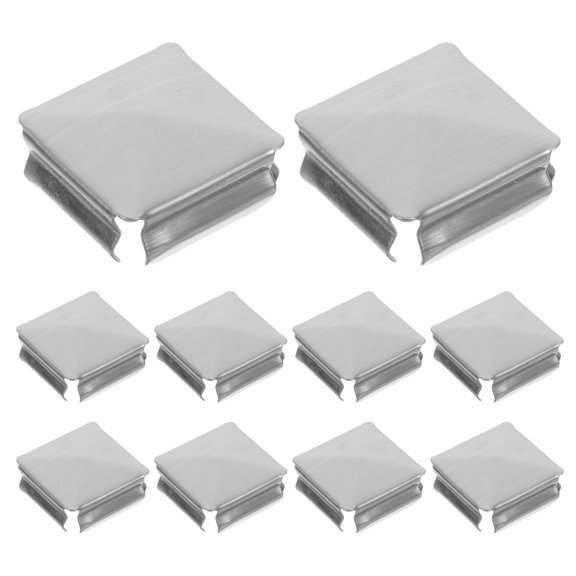 10 Pcs End Cover Hole Plug Square Tube Sealing Cap 2.00X2.00X1.00CM Silver