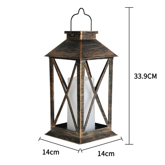 BeesClover Rétro Creux Pendaison Led Flame Lamp avec Poignée de Transport Batterie Alimenté pour la Décoration Extérieure Intérieure