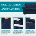 thumbnail image 6 of PrimeBeau Velvet Plush Fabric Loveseat Slipcover, Navy, Stretch, Non-Slip, Machine-Washable, 6 of 7