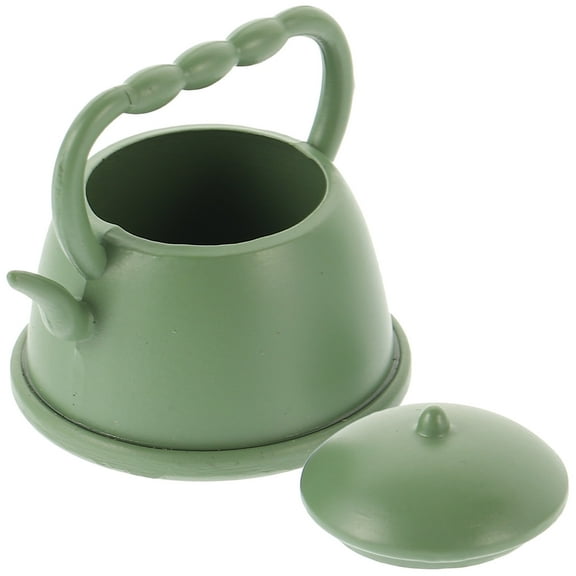 Miniature Green Kettle Teapot Decoration for Office Desk, Home, or Collectibles, 2.7x2.2cm Small Size