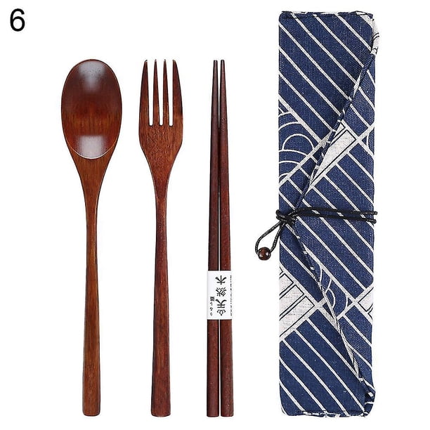 Cubiertos portátiles reutilizables del vajilla de la bifurcación del viaje azul 3/4pcs