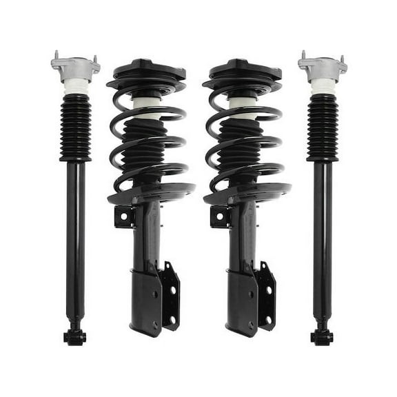 Front and Rear Strut Coil Spring and Shock Absorber Assembly Kit - 4 Piece - Compatible with 2008 - 2014 Mercedes-Benz C300 AWD (without Electronic Suspension) 2009 2010 2011 2012 2013