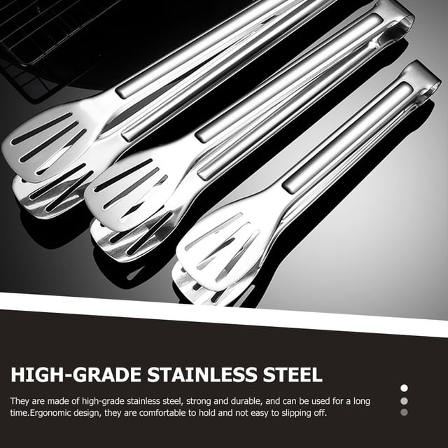 OFFIGAM 4Ud Pinzas Multiusos Para Servir En Cocina Acero Inoxidable Duradero Y Antideslizante