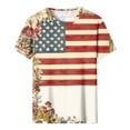 thumbnail image 5 of VKOYWKM 4th of July Shirts for Women Patriotic American Flag Graphic Tee Tops Independence Day Short Sleeve Crew Neck USA T Shirt Summer Blouse, 5 of 5