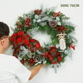 thumbnail image 5 of 30 inch Artificial Christmas Wreath with LED Lights, Xmas Garland Decor, 5 of 9