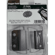 wahl professional stagger-tooth 2-hole clipper blade #2161 - for the 5 star series cordless magic clip - includes oil and screws