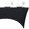 thumbnail image 2 of BalsaCircle 4 Feet Rectangular Spandex Fitted Elastic Stretchable Tablecloth Black, 2 of 3