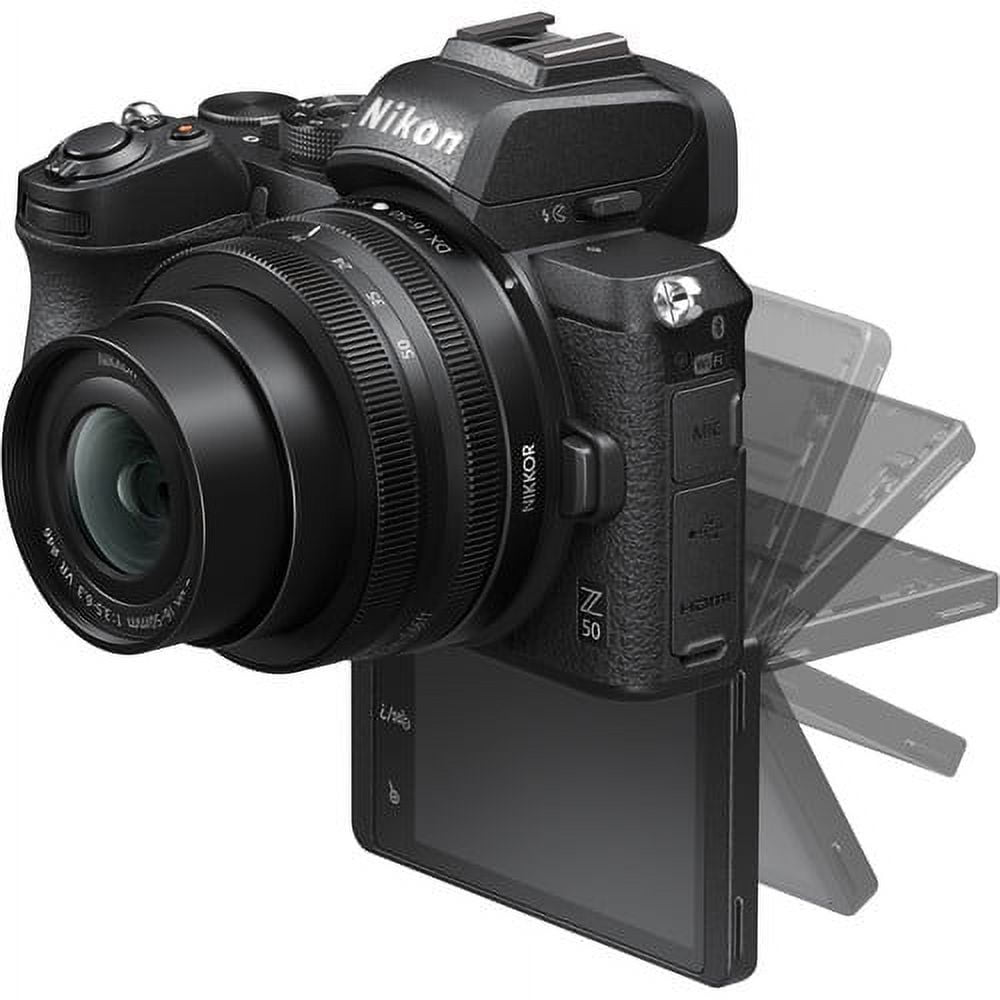 Nikon Z50 Mirrorless Digital Camera with 16-50mm Lens & Must-Have Starter YouTube Vlogging Bundle - Includes: SanDisk Ultra 64GB SDXC Memory Card +Expo-Accessories