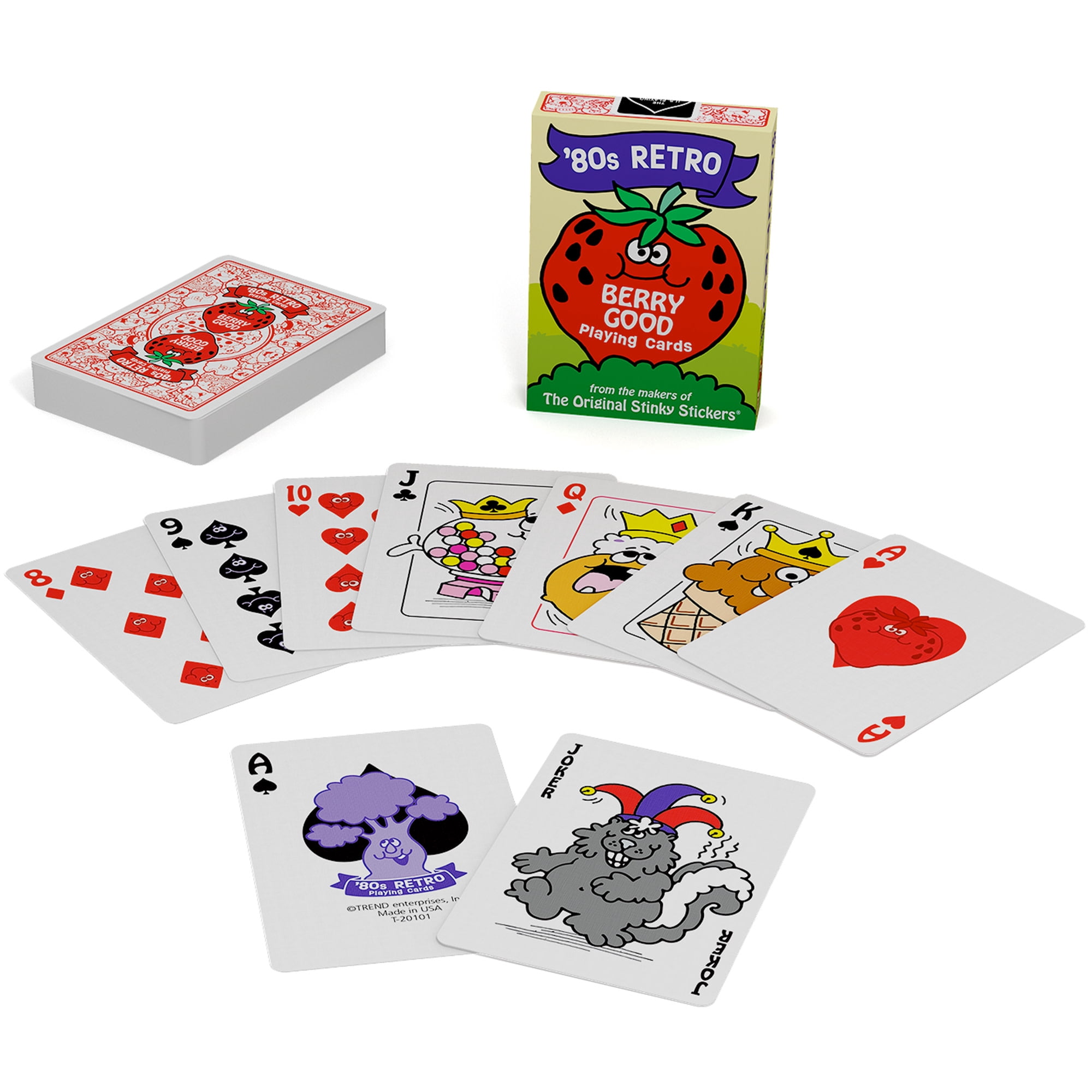TREND: 80's Retro Playing Cards - Original Stinky Stickers Themed Artwork, Standard Poker-Sized 52 Card Deck For Classic Games, Bonus Collector Card