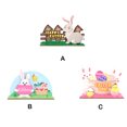 thumbnail image 3 of Inteprter Conejo de Pascua Adorno festivo Pintado a mano Aspecto de moda Huevo de Muebles de Conejito Decoración Fiesta Kits de decoración para fiestas conejo gris, 3 of 6