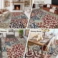 thumbnail image 5 of Large Area Rugs for Living Room Bedroom, Vintage Abstract 8'x10' Rug Washable Carpet Runner Indoor Outdoor, Retro Classic Pattern Texture Light Brown Non Slip Floor Mats Rug for Kitchen, Patio, 5 of 8