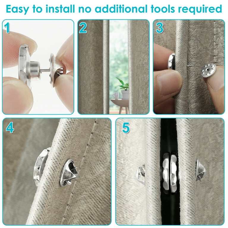 20 Pairs Curtain Magnets Closure Magnetic Holdback Button Magnetic Curtain  Clips for Indoor Outdoor Curtains Strong Curtain Weights Magnets Prevent