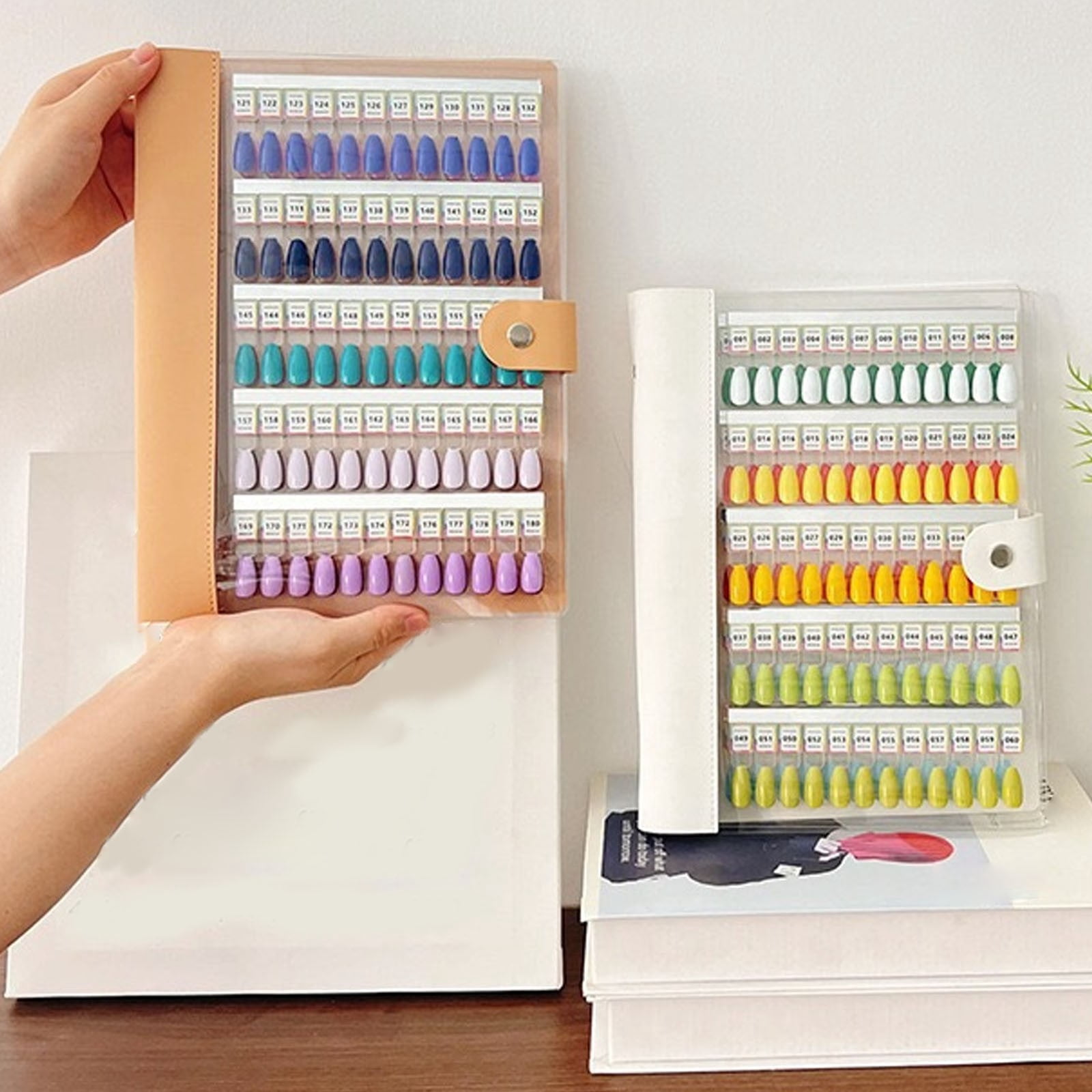 Nail Color Chart 180 Colors White - Nail Book Nail Color Display Book Organizer Withmagnetic Tips Salon Color & Stand for Easy Preview & Storage, Nail Art, Nail Patch, Easter, St. Makeup Organizers