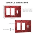 thumbnail image 2 of Red Leather Pattern Mix 3 Gang Toggle Light Switch Cover Decorative Switch Plates and Outlet Covers Wall Plates for Electrical Kitchen Home Office Art Decor, 2 of 4