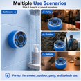 thumbnail image 6 of STARBIAO IPX7 Waterproof Shower Bluetooth Speaker, Portable Wireless Speaker with Suction Cup, Bluetooth 5.3, LED Clock, RGB Light, FM Radio, TWS Pairing, 360° Sound, Blue, 6 of 11