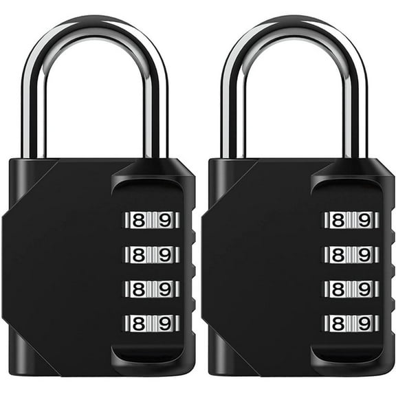 CGBCFO 2 Pack Combination Lock 4 Digit Outdoor Waterproof Padlock for School Gym Locker, Sports Locker, Fence, Toolbox, Gate, Case, Hasp Storage (Black)