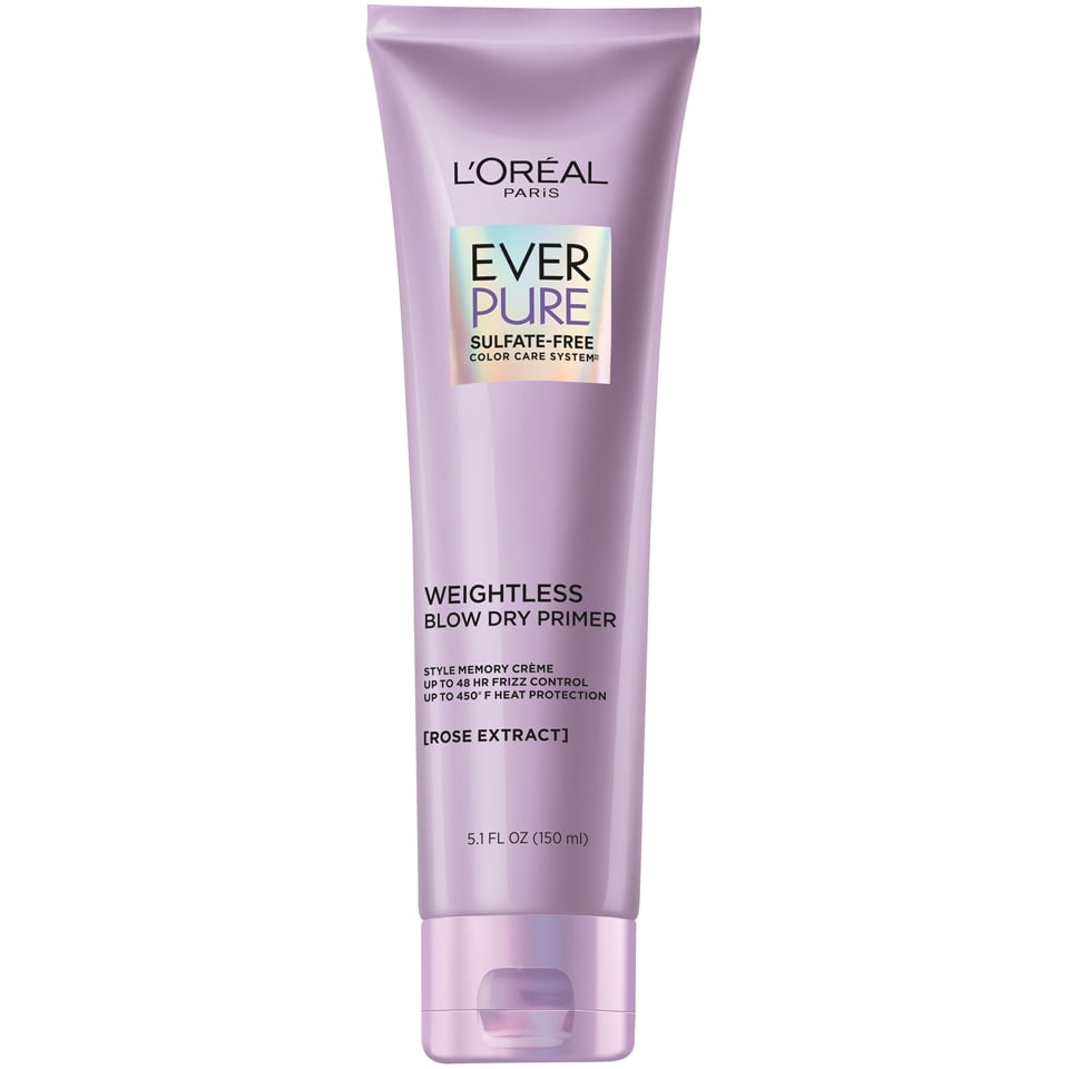 L'Oreal Paris EverPure Sulfate Free Weightless Blow Dry Primer, Heat Protectant, 5.1 fl. oz
