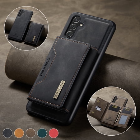 Galaxy A13 5G Case Dteck for Samsung Galaxy A13 5G Cover Wallet Case ID Credit 8 Card Slots Holder Cash Pocket PU Leather Magnetic Closure Clasp Flip Removable Case Black