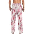 thumbnail image 2 of Pink Butterflies Men's Lightweight Pajama Bottoms Stretch Elastic Waist Side Pockets Spring Fall, 2 of 7
