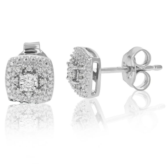 Vir Jewels 1/10 CTTW Lab Grown Diamond Composite Earrings in Sterling Silver With Push Backs For Women