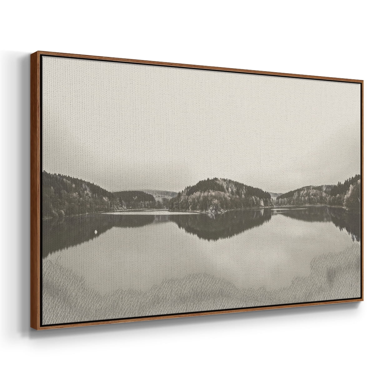Vintage Landscape-CCCLXXIV By Wexford Home Framed in Walnut Wood Gallery Wrapped Canvas 17 in. x 25 in.