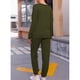 thumbnail image 3 of Conjunto de 2 piezas para mujer, holgado, elástico, elegante, de manga larga, jersey, pantalón, ropa de dormir de otoño, conjunto de pijamas verde M, 3 of 5