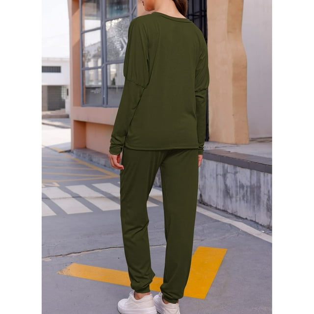 Conjunto de 2 piezas para mujer conjunto de salón de tela suave para mujer lavable a máquina para exteriores ANGGREK Otros