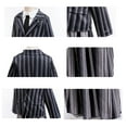 thumbnail image 4 of KAWELL Black Costume for Girls, Academy Uniform Outfits Cosplay with Black Wig, Pleated Skirt Girl's Stripes Suits Sets for Halloween, 4 of 7