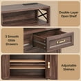 thumbnail image 6 of Noelse Bedroom Set 3 Piece, Farmhouse Coffee Cabinet with Charging Station + 2 Bedside Tables, Modern Bedroom Storage Furniture Set for Home, Brown and White, 6 of 17
