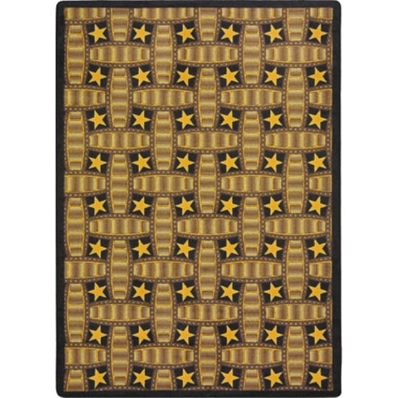 Any Day Matinee Marquee Star Rectangle Theater Area Rugs  02 Chocolate - 3 ft. 10 in. x 5 ft. 4 in.